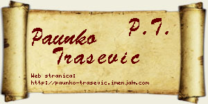 Paunko Trašević vizit kartica